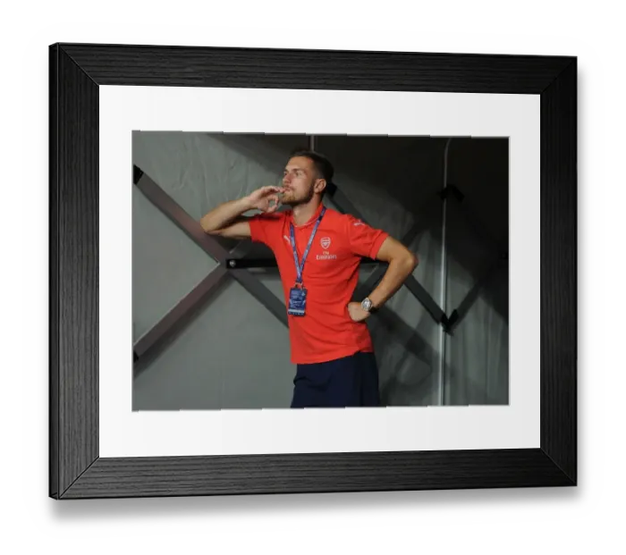 Framed Print : Arsenal's Aaron Ramsey Gears Up for Arsenal v Singapore XI at Singapore National Stadium