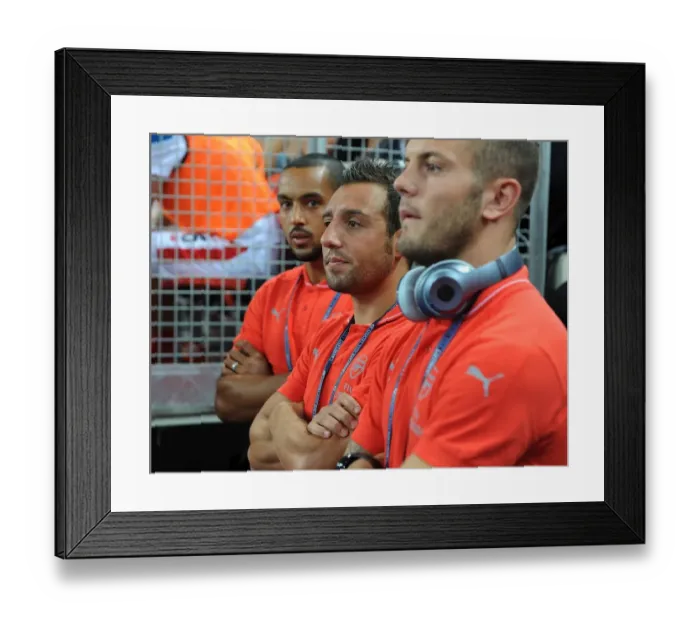 Framed Print : Arsenal's Santi Cazorla Gears Up for Arsenal v Singapore XI at Singapore National Stadium
