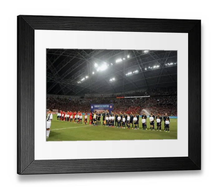 Framed Print : Arsenal vs Singapore XI: Pre-Match Line-Up, Barclays Asia Trophy 2015