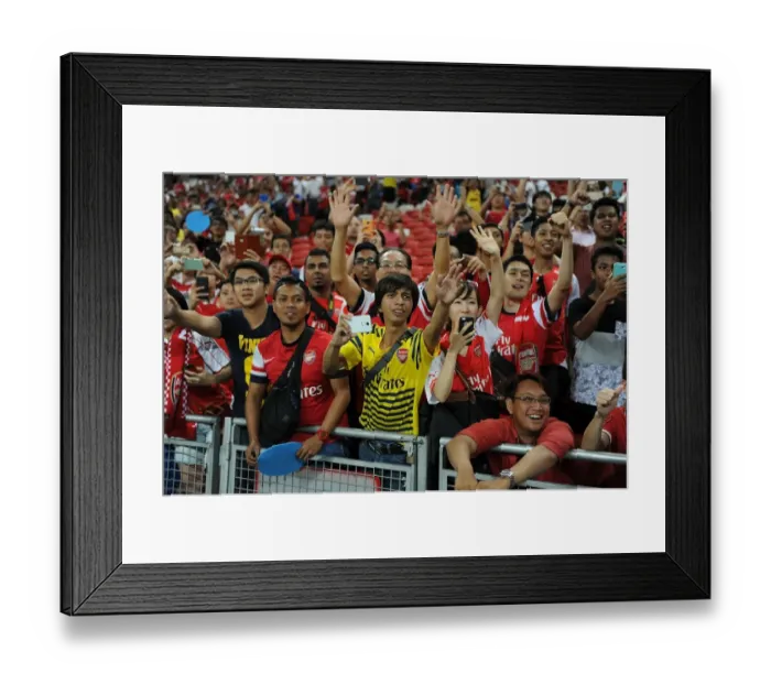 Framed Print : Arsenal Fans in Full Cheer at 2015 Barclays Asia Trophy in Singapore Framed Print : Arsenal Fans in Full Cheer at 2015 Barclays Asia Trophy in Singapore