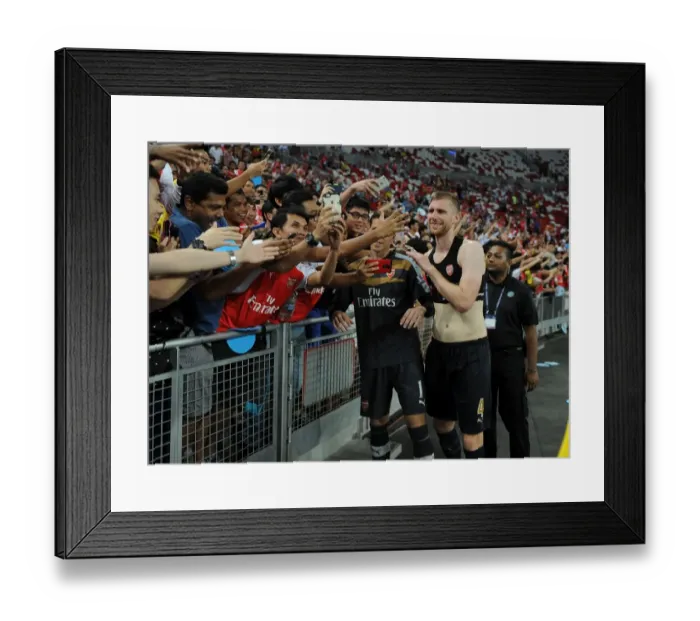 Framed Print : Arsenal's Per Mertesacker Celebrates Victory with Fans in Singapore, 2015 Framed Print : Arsenal's Per Mertesacker Celebrates Victory with Fans in Singapore, 2015