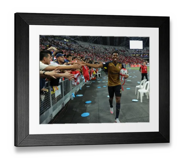 Framed Print : Arsenal's Chuba Akpom Scores and Celebrates with Fans in Singapore Asia Trophy Victory