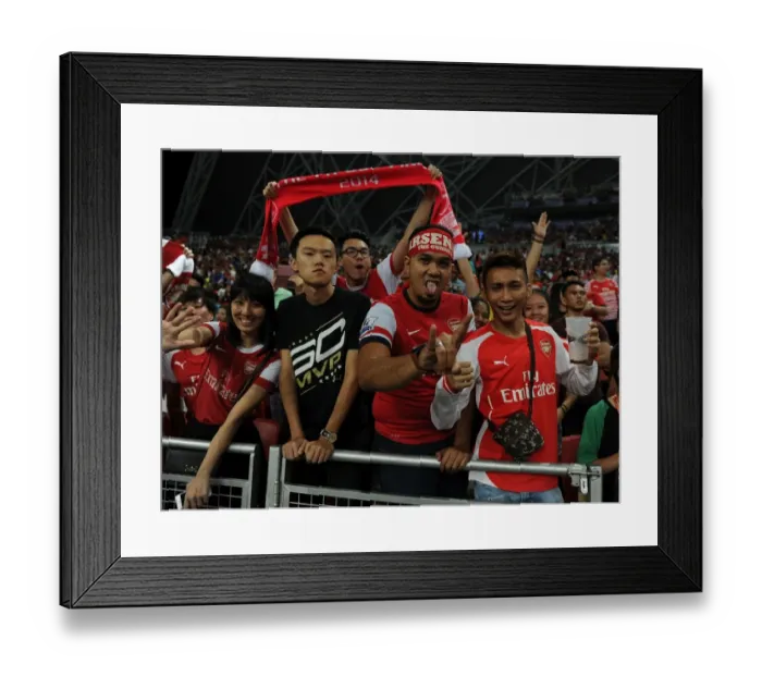 Framed Print : Arsenal Fans Gather in Singapore Before Arsenal vs. Everton at 2015 Asia Trophy