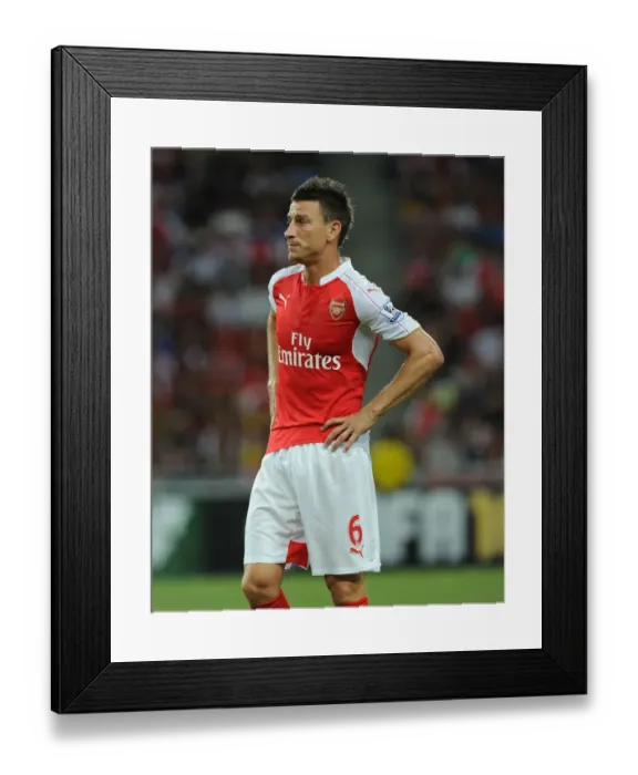 Framed Print : Arsenal's Koscielny in Action at 2015 Asia Trophy against Everton, Singapore