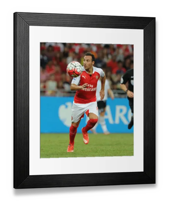 Framed Print : Arsenal's Santi Cazorla in Action Against Everton at 2015-16 Barclays Asia Trophy