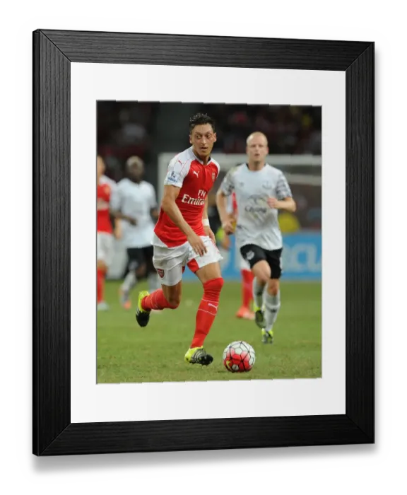 Framed Print : Arsenal's Mesut Ozil Shines in Arsenal vs. Everton Barclays Asia Trophy 2015-16 Clash