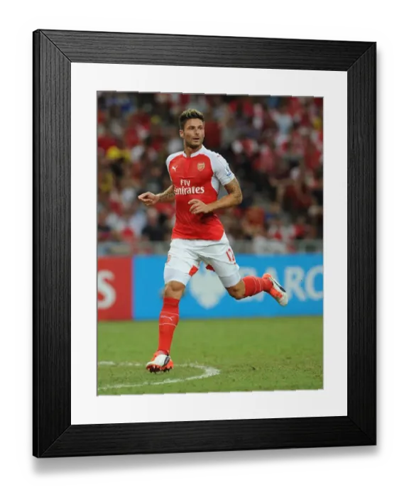 Framed Print : Arsenal's Olivier Giroud in Action Against Everton at 2015-16 Barclays Asia Trophy, Singapore Framed Print : Arsenal's Olivier Giroud in Action Against Everton at 2015-16 Barclays Asia Trophy, Singapore