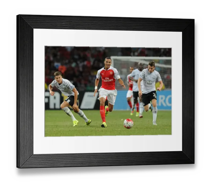 Framed Print : Arsenal's Kieran Gibbs Outwits Everton's Stones and Coleman in Barclays Asia Trophy Clash Framed Print : Arsenal's Kieran Gibbs Outwits Everton's Stones and Coleman in Barclays Asia Trophy Clash