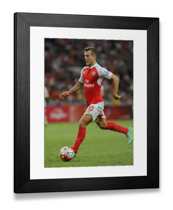 Framed Print : Arsenal's Jack Wilshere in Action Against Everton at 2015 Asia Trophy, Singapore