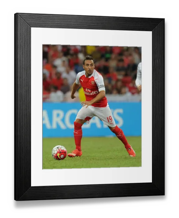 Framed Print : Arsenal's Santi Cazorla in Action Against Everton at 2015 Asia Trophy, Singapore