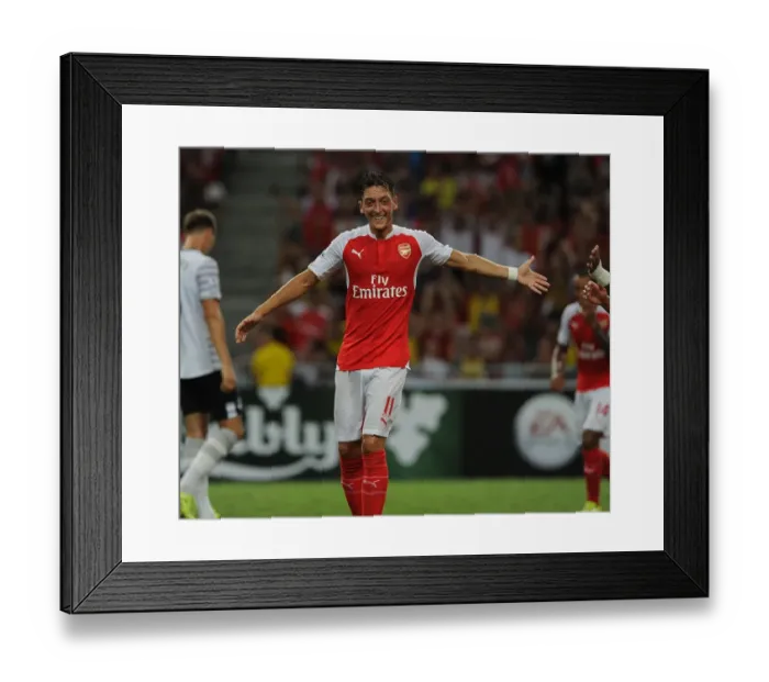 Framed Print : Mesut Ozil Scores His Third Goal: Arsenal's Victory at Barclays Asia Trophy 2015-16 against Everton, Singapore Framed Print : Mesut Ozil Scores His Third Goal: Arsenal's Victory at Barclays Asia Trophy 2015-16 against Everton, Singapore