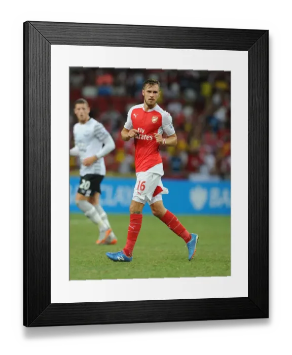 Framed Print : Arsenal's Aaron Ramsey in Action against Everton - Barclays Asia Trophy 2015-16