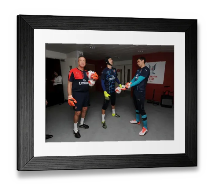 Framed Print : Arsenal Goalkeepers: Gerry Peyton, Petr Cech, and Emiliano Martinez Gear Up for Arsenal v Olympique Lyonnais at Emirates Cup 2015 / 16 Framed Print : Arsenal Goalkeepers: Gerry Peyton, Petr Cech, and Emiliano Martinez Gear Up for Arsenal v Olympique Lyonnais at Emirates Cup 2015 / 16