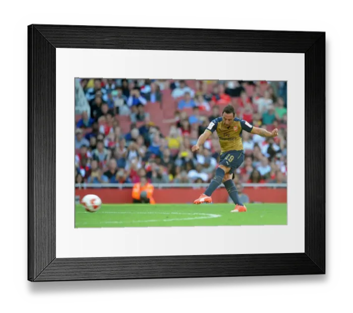 Framed Print : Santi Cazorla Scores Arsenal's Sixth Goal in Emirates Cup 2015 / 16