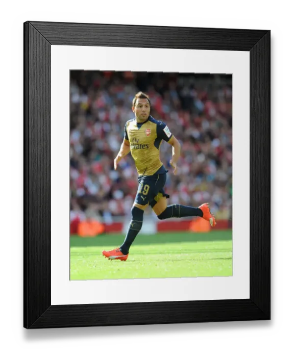Framed Print : Santi Cazorla: In Action for Arsenal against Olympique Lyonnais, Emirates Cup 2015 / 16