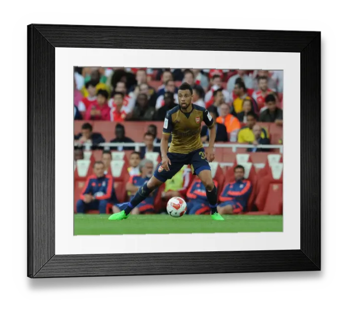 Framed Print : Francis Coquelin: Arsenal Midfielder in Action Against Olympique Lyonnais, Emirates Cup 2015 / 16