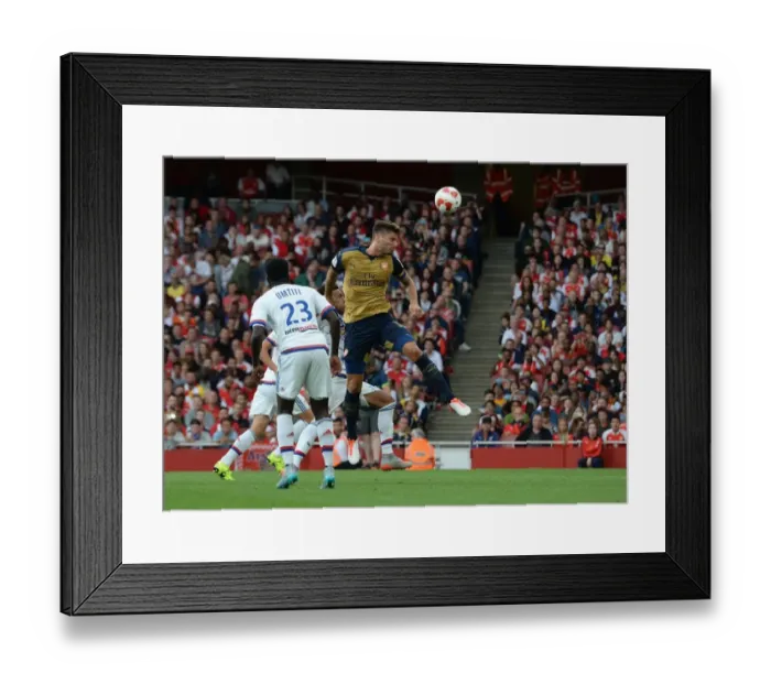 Framed Print : Olivier Giroud Scores for Arsenal in Emirates Cup 2015 / 16 Match against Olympique Lyonnais Framed Print : Olivier Giroud Scores for Arsenal in Emirates Cup 2015 / 16 Match against Olympique Lyonnais