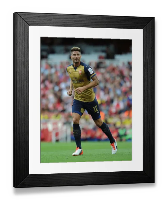 Framed Print : Arsenal's Olivier Giroud in Action Against Olympique Lyonnais at Emirates Cup 2015 / 16