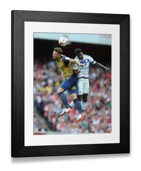 Framed Print : Giroud vs. Umtiti: A Battle at the Emirates Cup Framed Print : Giroud vs. Umtiti: A Battle at the Emirates Cup