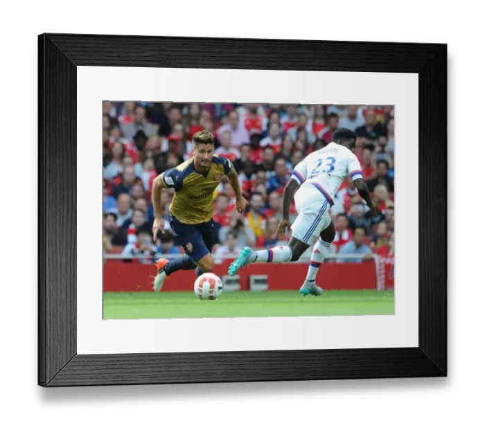Framed Print : Giroud vs. Umtiti: A Tactical Clash at the Emirates Cup Framed Print : Giroud vs. Umtiti: A Tactical Clash at the Emirates Cup