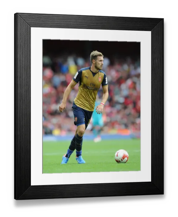 Framed Print : Aaron Ramsey in Action for Arsenal Against Olympique Lyonnais at Emirates Cup 2015 / 16