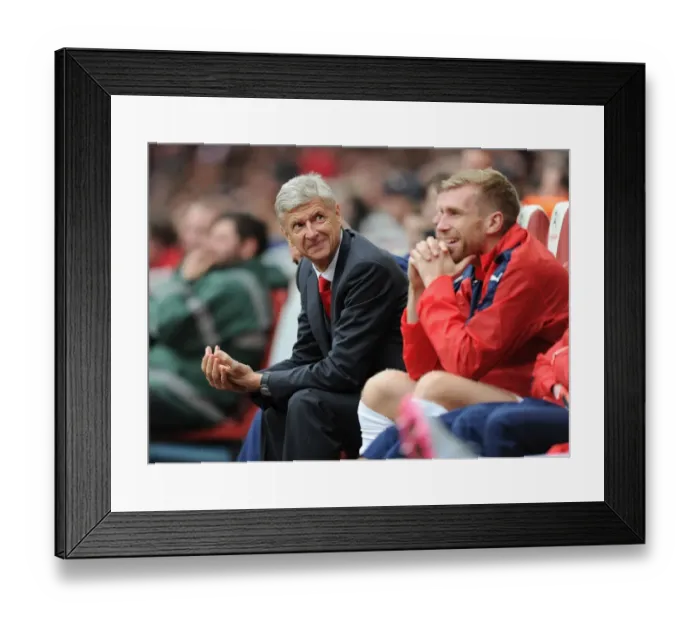 Framed Print : Arsene Wenger Leads Arsenal Against VfL Wolfsburg in Emirates Cup