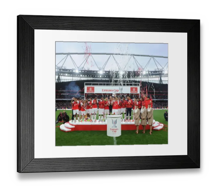 Framed Print : Arsenal Claims Emirates Cup Victory over VfL Wolfsburg