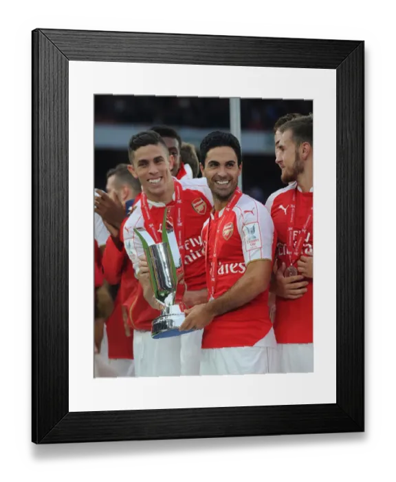 Framed Print : Arsenal Lift Emirates Cup: Mikel Arteta Celebrates Victory Over VfL Wolfsburg Framed Print : Arsenal Lift Emirates Cup: Mikel Arteta Celebrates Victory Over VfL Wolfsburg