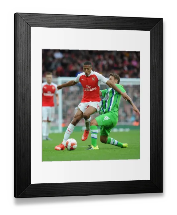 Framed Print : Isaac Hayden vs. Max Kruse: A Battle at the Emirates Cup, 2015
