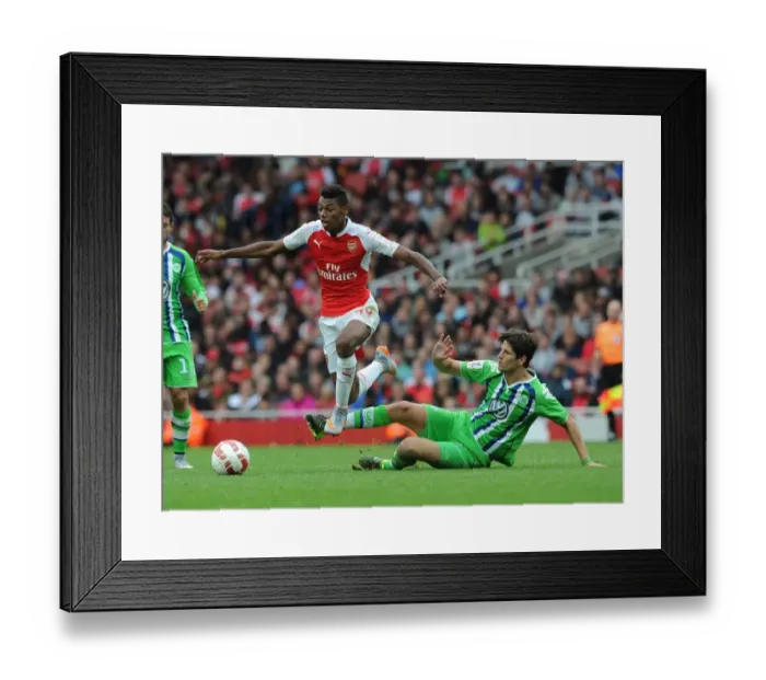 Framed Print : Arsenal's Jeff Reine-Adelaide Outsmarts VfL Wolfsburg's Timm Klose at Emirates Cup, 2015 Framed Print : Arsenal's Jeff Reine-Adelaide Outsmarts VfL Wolfsburg's Timm Klose at Emirates Cup, 2015