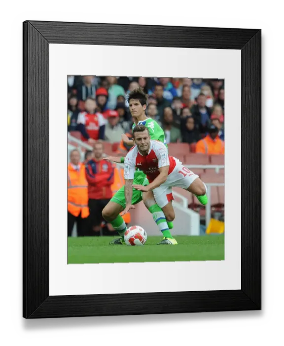 Framed Print : Arsenal's Jack Wilshere Fouls by VfL Wolfsburg's Timm Klose during Emirates Cup 2015 / 16 Match Framed Print : Arsenal's Jack Wilshere Fouls by VfL Wolfsburg's Timm Klose during Emirates Cup 2015 / 16 Match