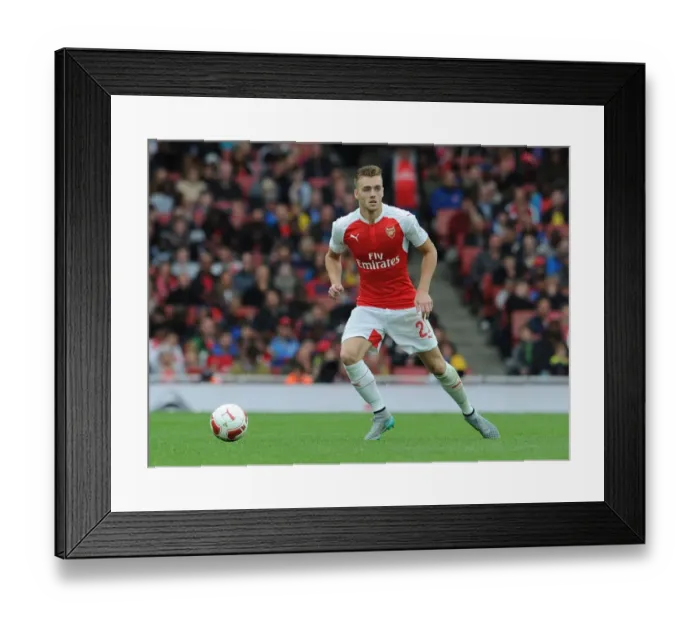 Framed Print : Arsenal's Calum Chambers in Action against VfL Wolfsburg at Emirates Cup 2015