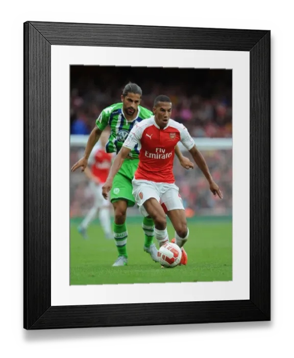 Framed Print : Clash of Titans: Isaac Hayden vs. Ricardo Rodriguez at the Emirates Cup, 2015