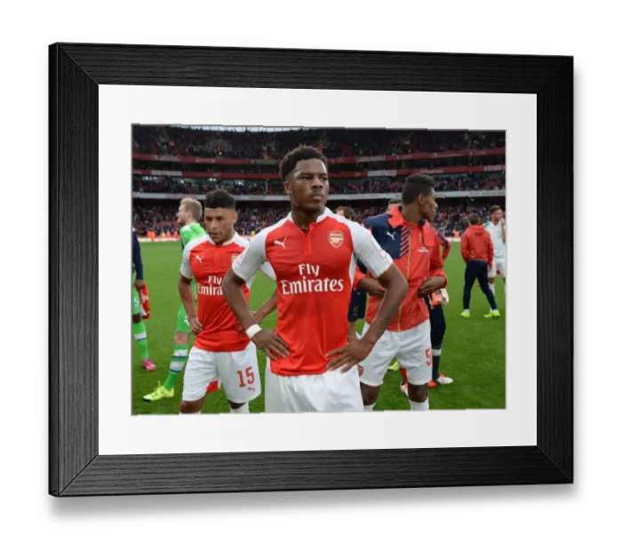 Framed Print : Chuba Akpom's Reaction: Arsenal's Emirates Cup Clash Against Wolfsburg (2015 / 16)