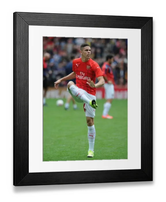 Framed Print : Gabriel of Arsenal Warming Up Before Arsenal v VfL Wolfsburg - Emirates Cup 2015 / 16