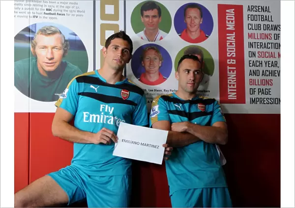 Arsenal Goalkeepers: Emi Martinez and David Ospina at 2015-16 First Team Photocall, Emirates Stadium