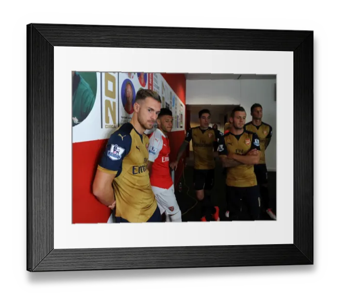 Framed Print : Aaron Ramsey (Arsenal). Arsenal 1st Team Photocall and Training Session. Emirates Stadium