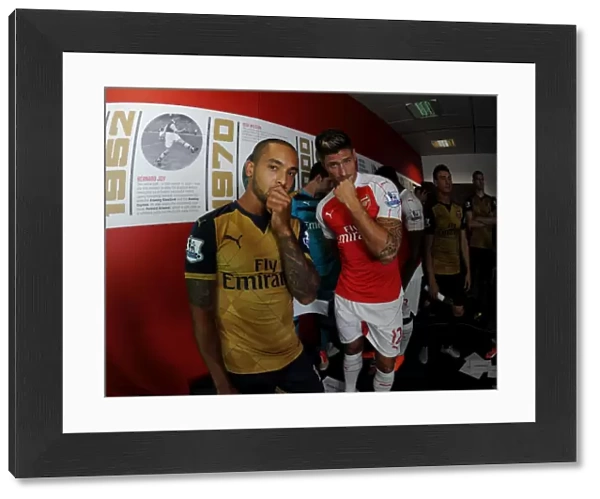 Theo Walcott and Olivier Giroud (Arsenal). Arsenal 1st Team Photcall and Training Session