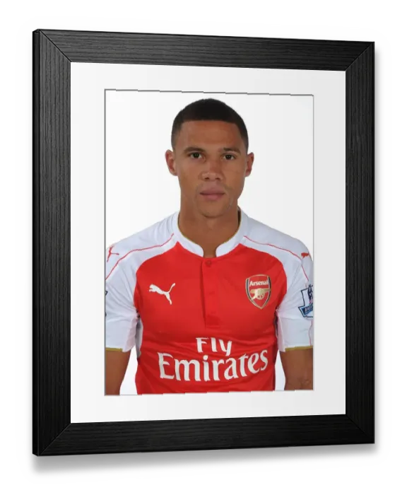 Framed Print : Arsenal's Kieran Gibbs at 2015-16 First Team Photocall Framed Print : Arsenal's Kieran Gibbs at 2015-16 First Team Photocall