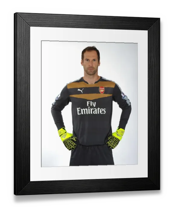 Framed Print : Arsenal FC: Petr Cech at 2015-16 First Team Photocall Framed Print : Arsenal FC: Petr Cech at 2015-16 First Team Photocall