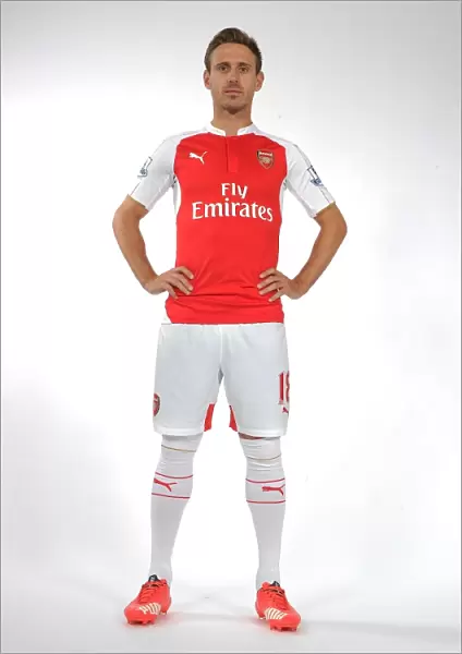Nacho Monreal at Arsenal's 2015-16 First Team Photocall
