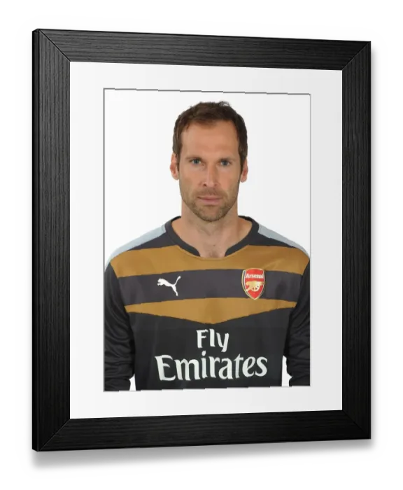 Framed Print : Arsenal FC: Petr Cech at 2015-16 First Team Photocall Framed Print : Arsenal FC: Petr Cech at 2015-16 First Team Photocall