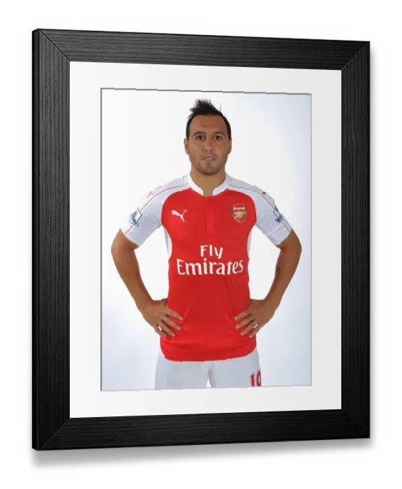 Framed Print : Santi Cazorla at Arsenal's 2015-16 Team Photocall