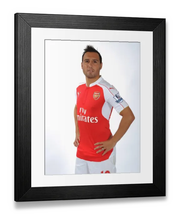 Framed Print : Santi Cazorla at Arsenal's 2015-16 Team Photocall