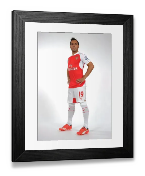 Framed Print : Santi Cazorla at Arsenal's 2015-16 Team Photocall