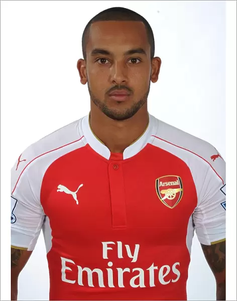 Theo Walcott at Arsenal's 2015-16 First Team Photocall