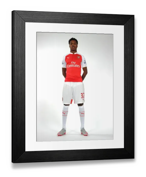 Framed Print : Arsenal First Team: Chuba Akpom at 2015-16 Photocall Framed Print : Arsenal First Team: Chuba Akpom at 2015-16 Photocall