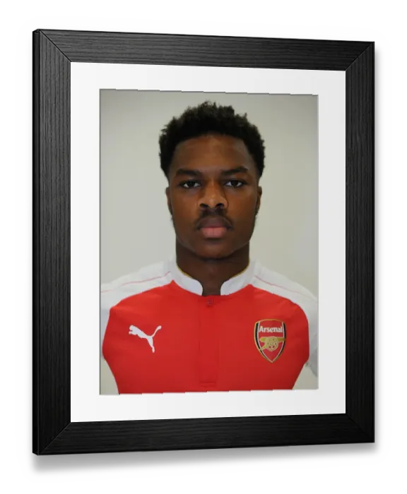 Framed Print : Arsenal First Team: Chuba Akpom at 2015-16 Photocall