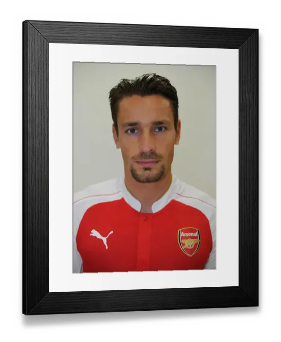 Framed Print : Arsenal FC: Mathieu Debuchy at 2015-16 First Team Photocall
