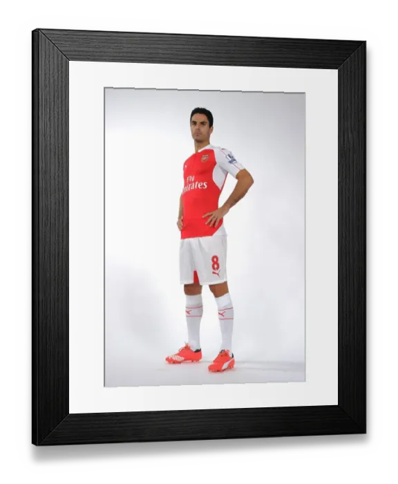 Framed Print : Mikel Arteta at Arsenal First Team Photocall (2015-16)